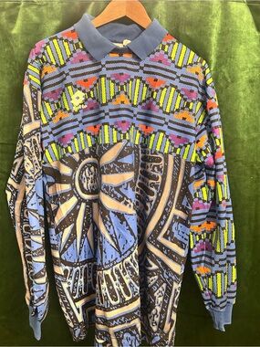 Vintage LOTTO 1995 Blue Multicolor GK jersey